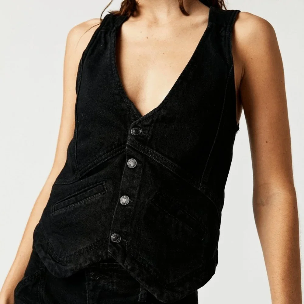 FREE PEOPLE | BECKETT DENIM SUIT | 29 NWT - Picture 3 of 6